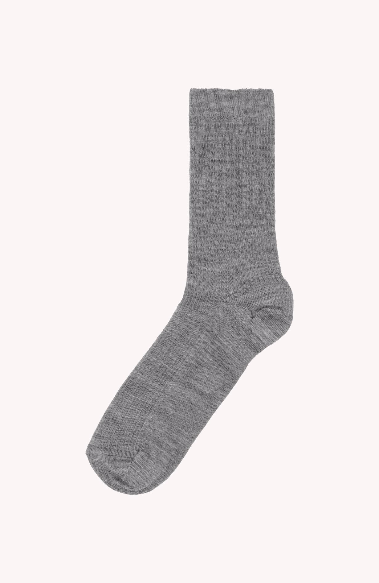 MP Fine wool rib socks grey mel.  col. 491 50102