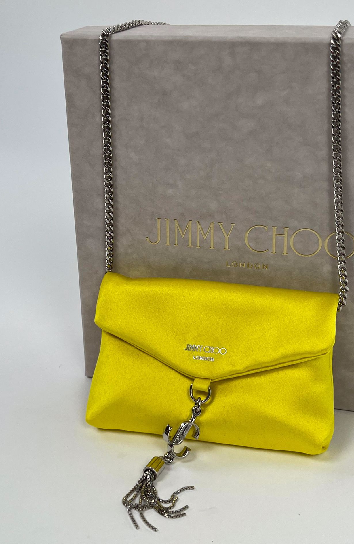 Jimmy Choo cardholder yellow satin +box