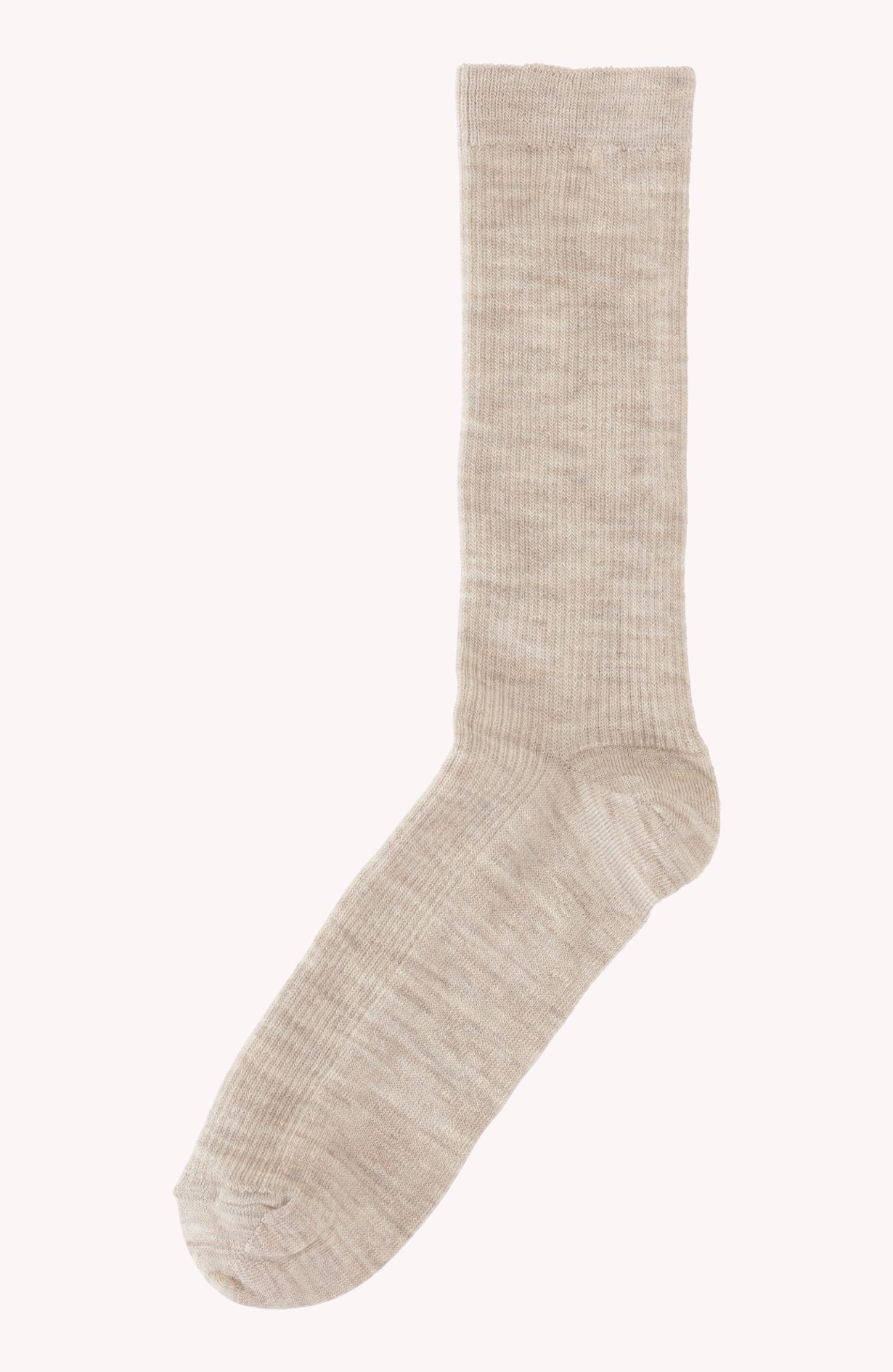 MP Fine wool rib socks light brown mel. 50102