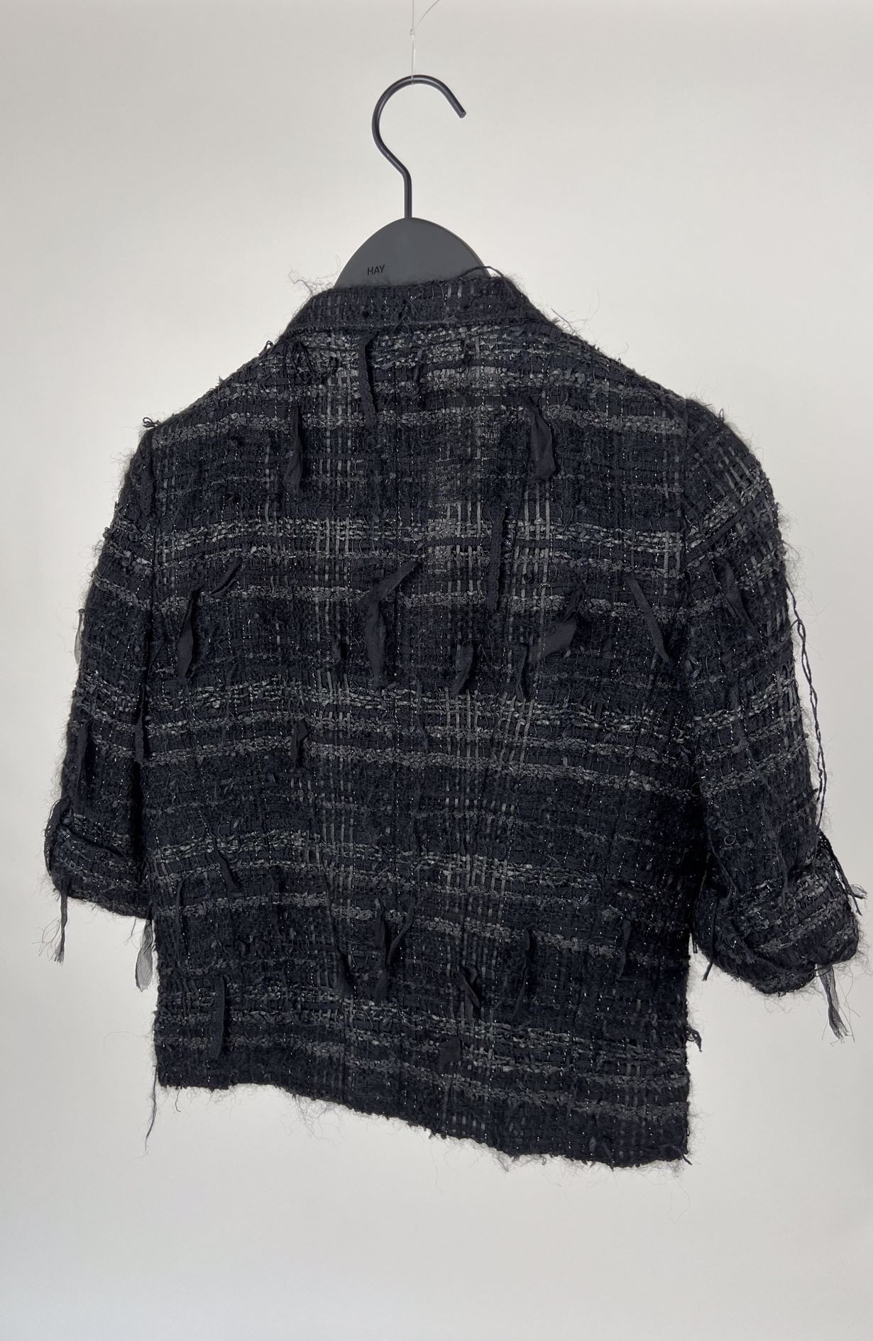 Chanel jacket black boucle size fr38