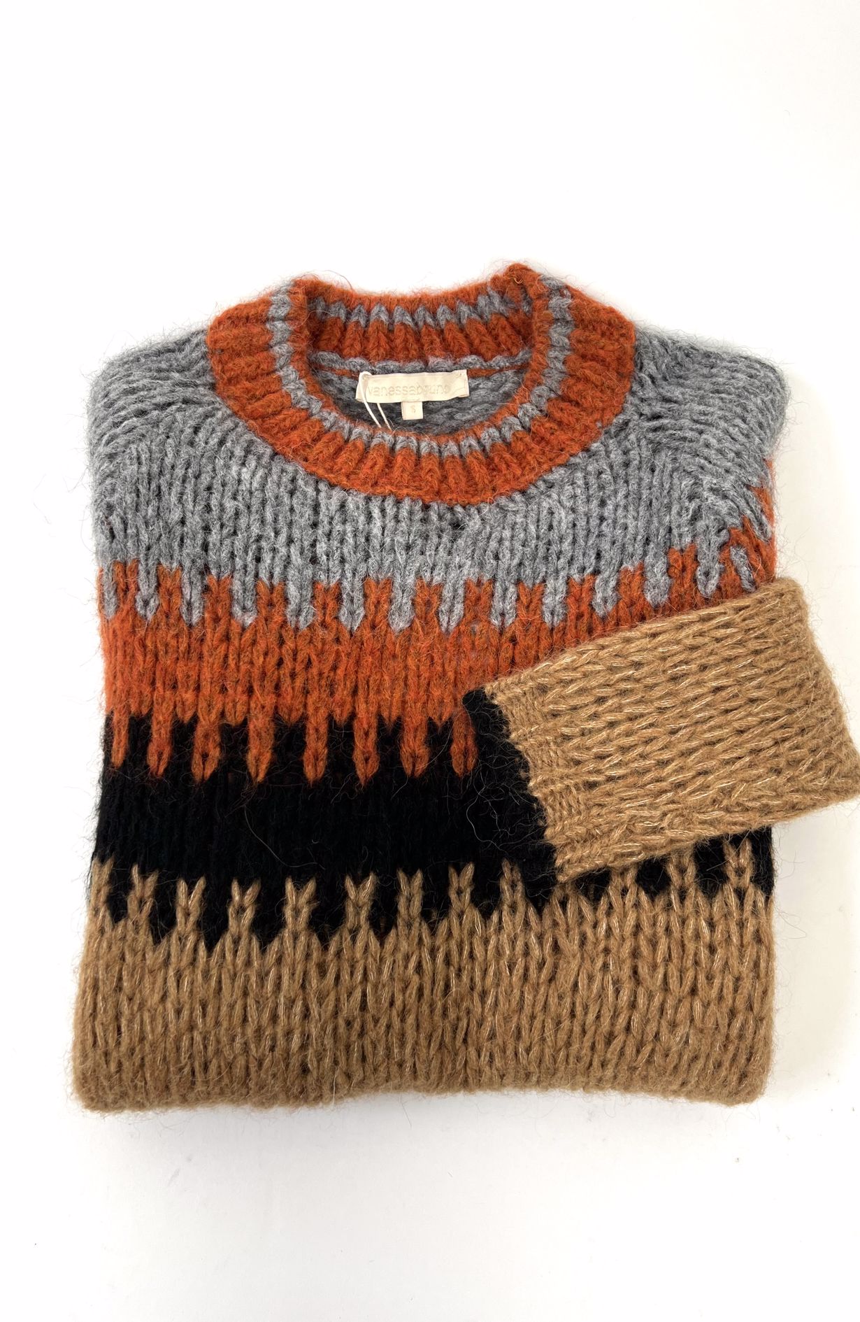 Vanessa Bruno Knit Size Small Orange/brown/grey