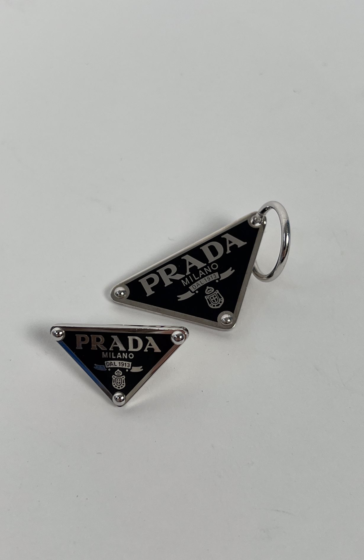 Prada Earrings symbole clip & pendant + dustbag 