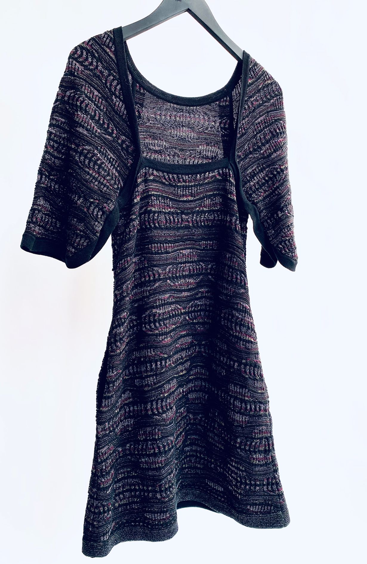 Chanel dress black/purple/silver size F38