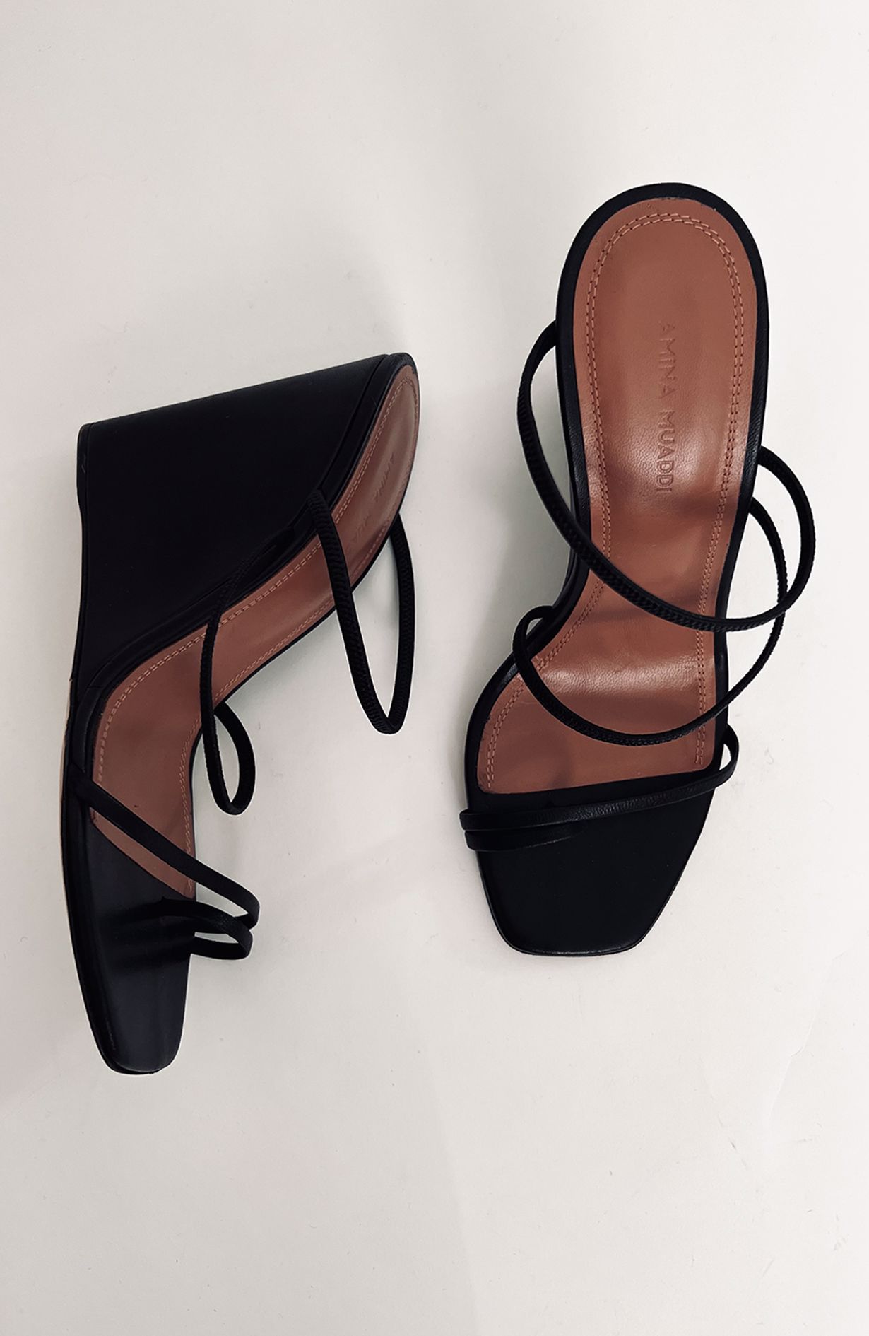 Amina Muaddi Black Wedges - Size 38,5 