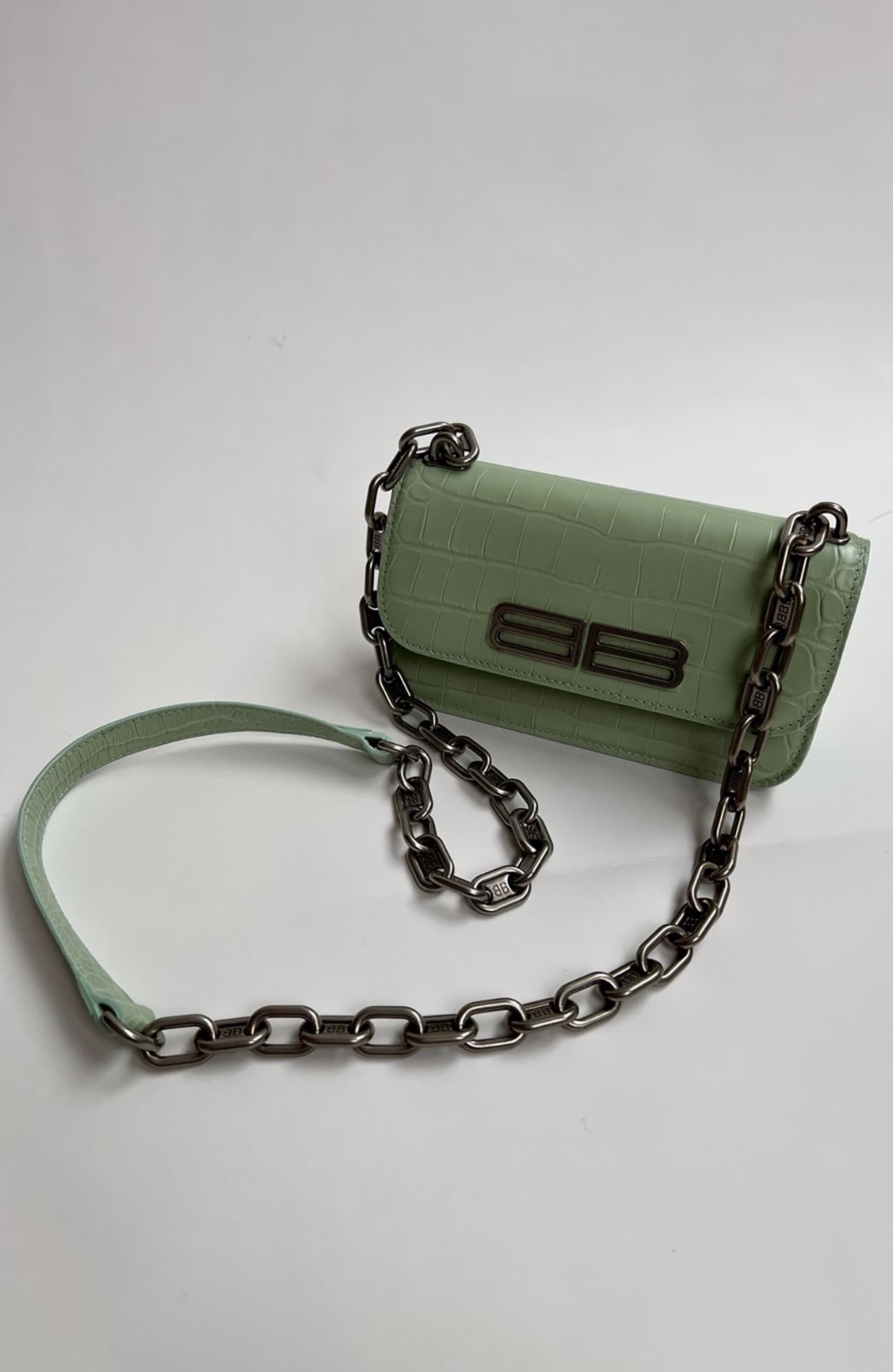 Balenciaga Gossip Bag - Size XS Green Croc 