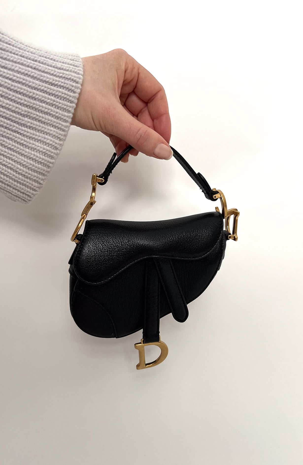 dior mini saddle bag black