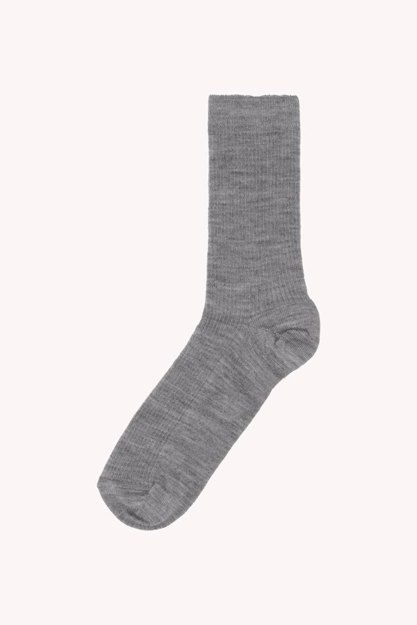 MP Fine wool rib socks grey mel.  col. 491 50102