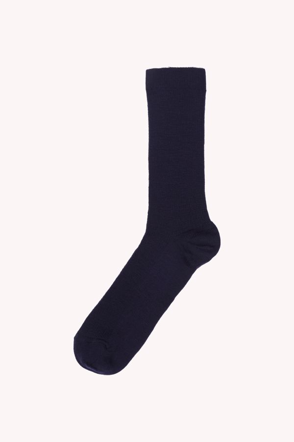 MP Fine wool rib socks navy. col. 807 50102