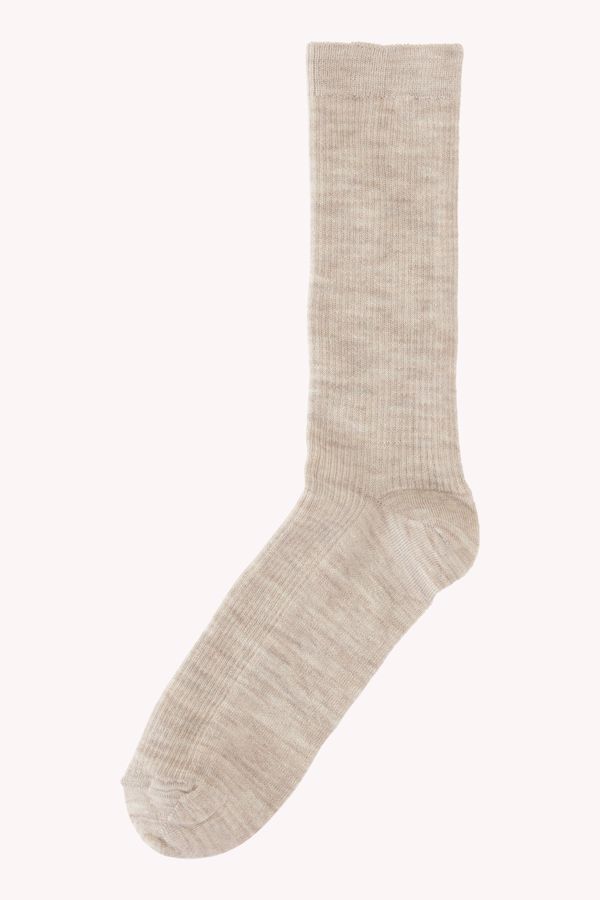 MP Fine wool rib socks light brown mel. 50102