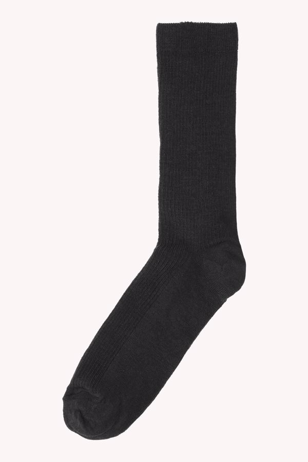 MP Fine wool rib socks black. 50102