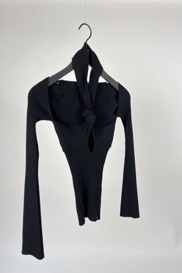 The Attico blouse ribbed black size 38