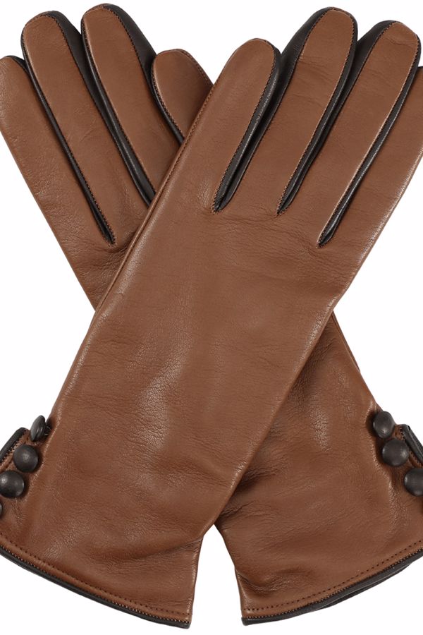 Buttons Gloves - Cognac