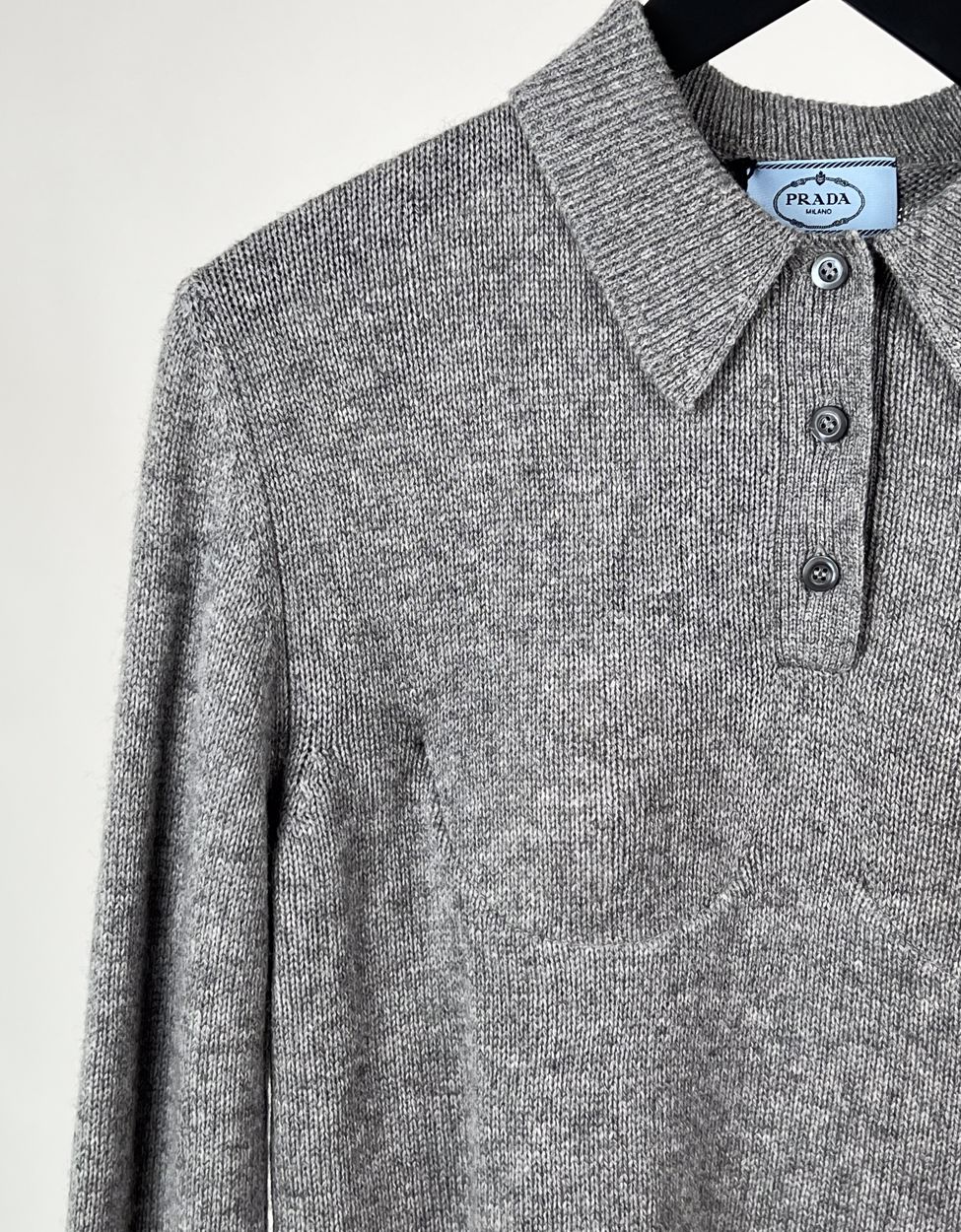 Prada cashmere polo knit grey size xs