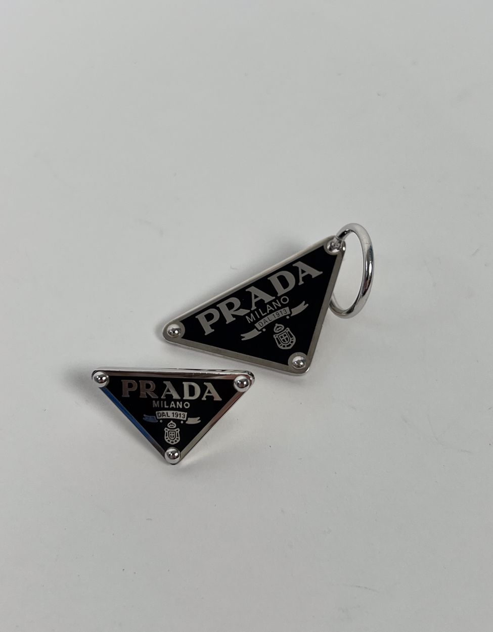 Prada Earrings symbole clip & pendant + dustbag 