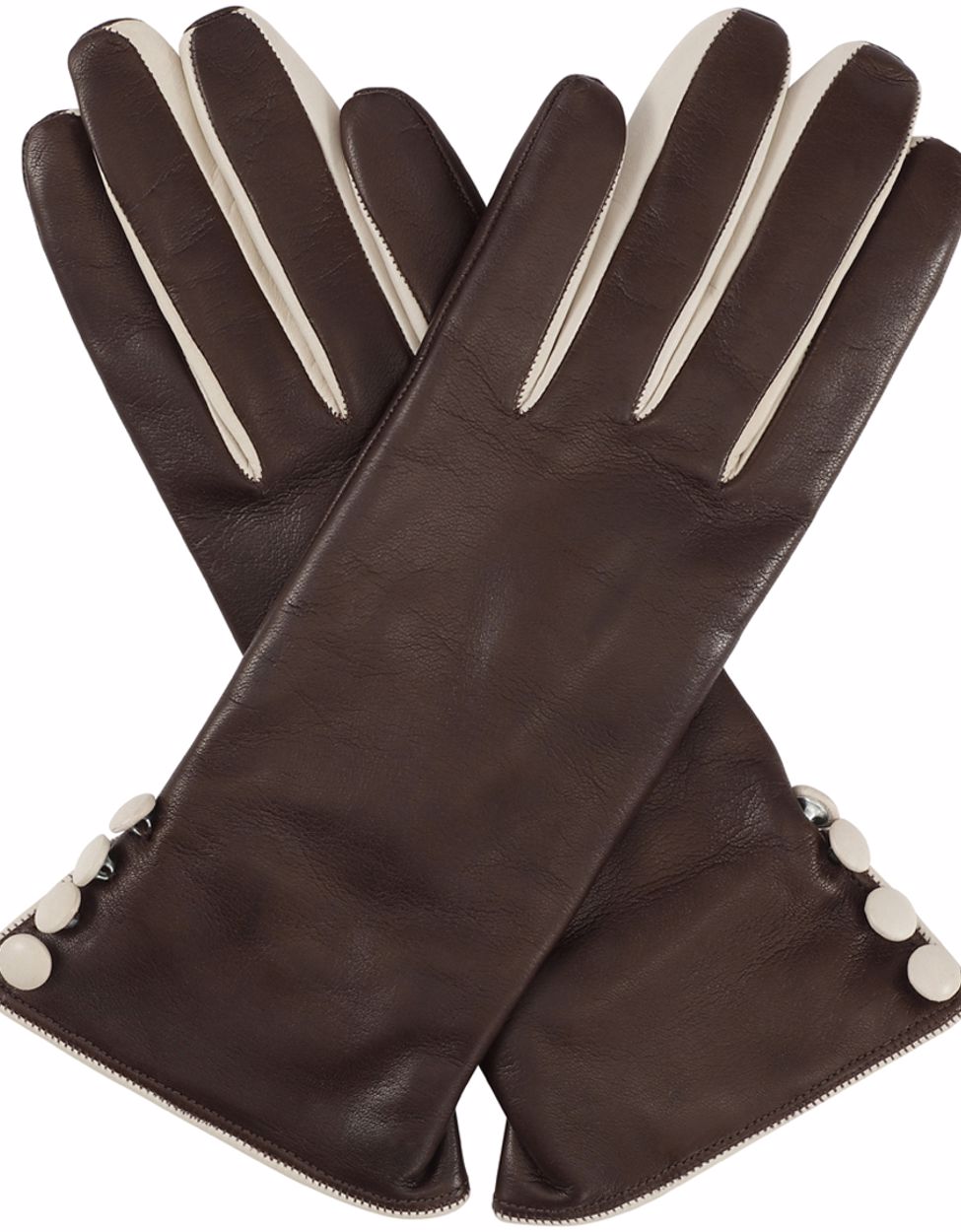Buttons Gloves - Brown